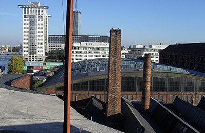 Blick über Industriebrache