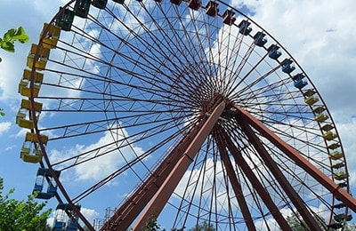 Riesenrad im Spreepark von vorn